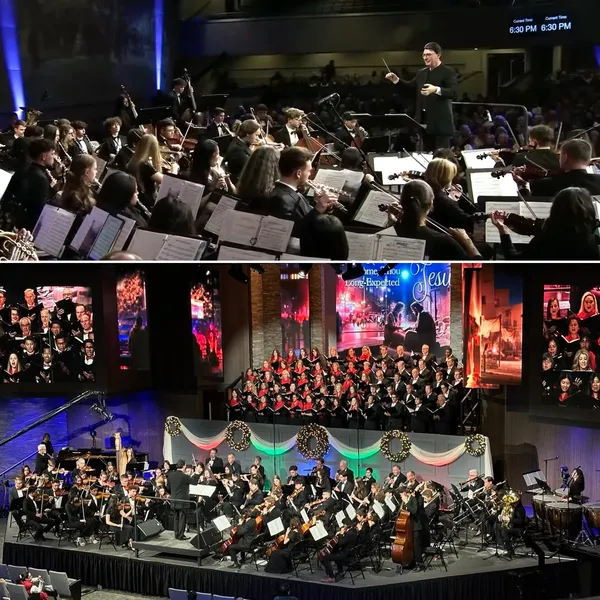 Dr. Eugen Tutunaru conducting choir and orchestra