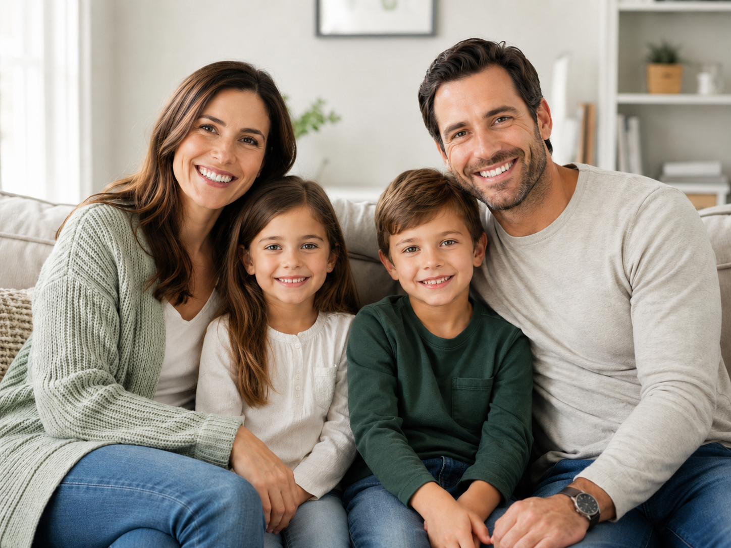 Smiling family for new patient dental offer at Country Club Dental