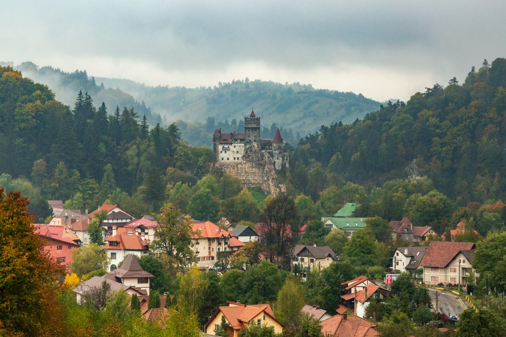 Transylvania Romania landscape and castle